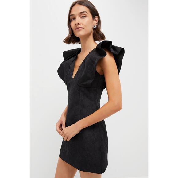 HYACINTH HOUSE Black Jacquard Tanya Mini Dress Size XS NWT - Picture 6 of 7